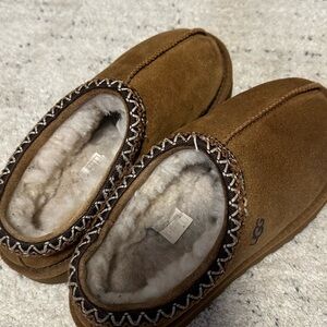 UGG Brown Suede Slippers with Plush Lining